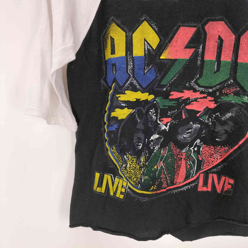 POPULAR フォト プリント ラグランスリーブ 七分丈 バンド Tシャツ メンズ import:M