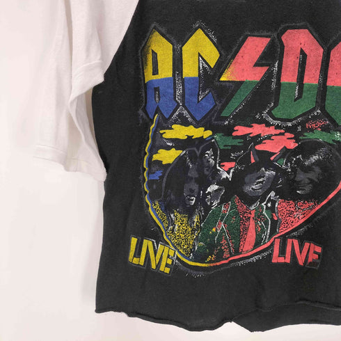 POPULAR フォト プリント ラグランスリーブ 七分丈 バンド Tシャツ メンズ import:M