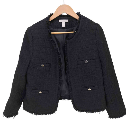 エイチアンドエム H&M ツイードノーカラージャケット レディース EUR:42