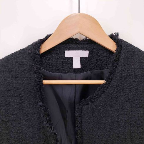 エイチアンドエム H&M ツイードノーカラージャケット レディース EUR:42