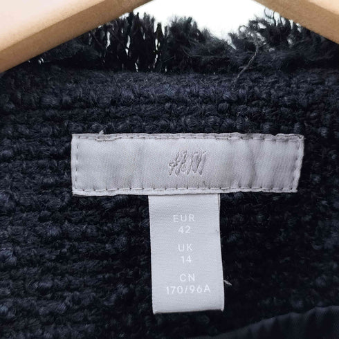 エイチアンドエム H&M ツイードノーカラージャケット レディース EUR:42