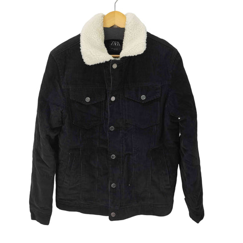 ザラ ZARA 裏地ボア コーデュロイ トラッカージャケット メンズ import:M