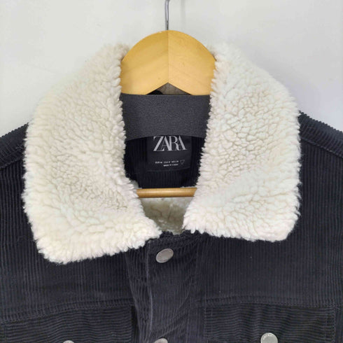 ザラ ZARA 裏地ボア コーデュロイ トラッカージャケット メンズ import:M