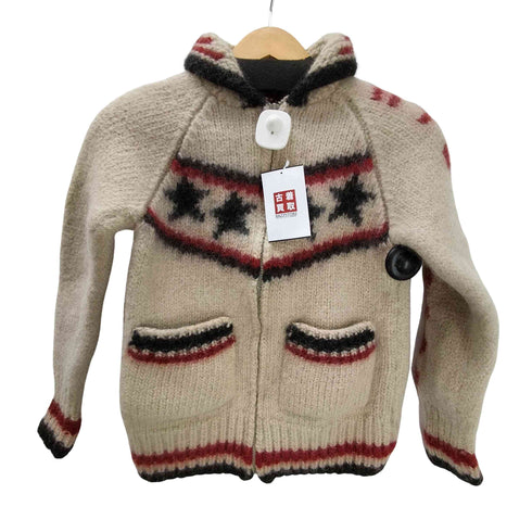 ヒステリックグラマー HYSTERIC GLAMOUR 90S 初期タグ バック キャラクター ジップアップ カウチン ニット ジャケット レディース FREE