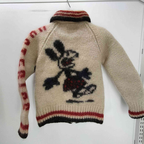 ヒステリックグラマー HYSTERIC GLAMOUR 90S 初期タグ バック キャラクター ジップアップ カウチン ニット ジャケット レディース FREE