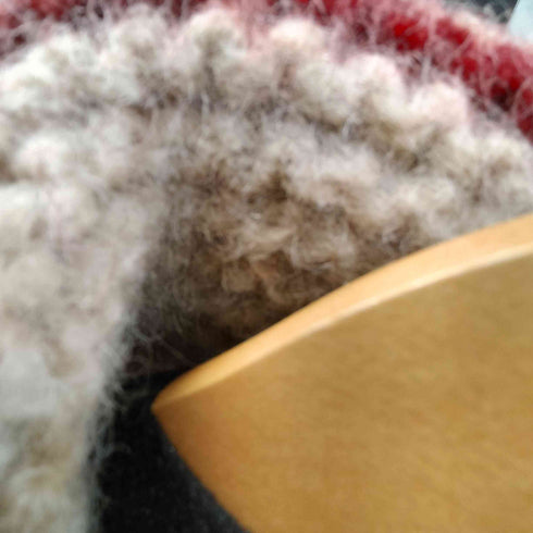 ヒステリックグラマー HYSTERIC GLAMOUR 90S 初期タグ バック キャラクター ジップアップ カウチン ニット ジャケット レディース FREE