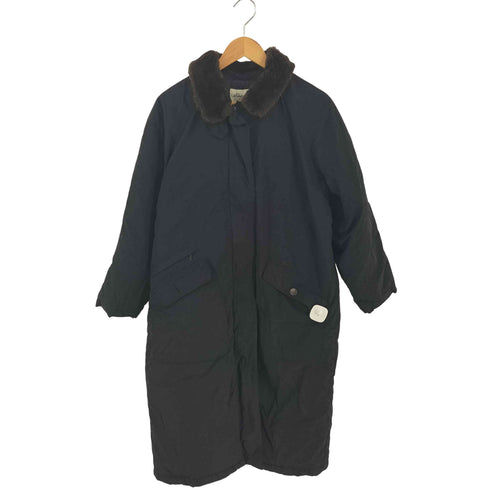 エディーバウアー Eddie Bauer 90S 白タグ 襟ファー ナイロン コート レディース import:M