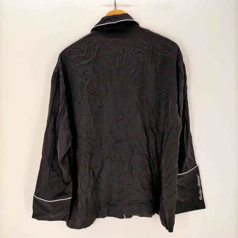 PRESTIGE APPAREL 22AW シルク スクリプトロゴ 刺繍 パイピング パジャマ シャツ メンズ import:S