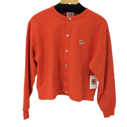 ダントン DANTON コットンテリー ドット ボタン クルーネック カーディガン レディース 38