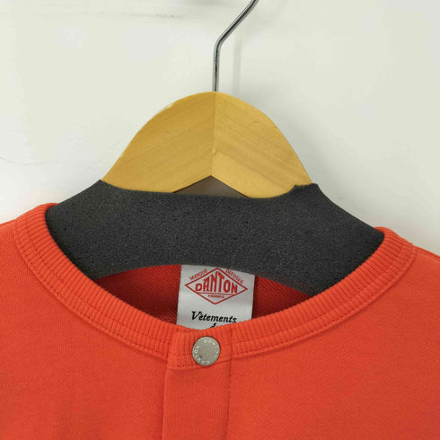 ダントン DANTON コットンテリー ドット ボタン クルーネック カーディガン レディース 38