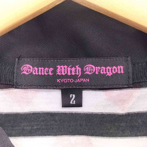 ダンスウィズドラゴン DANCE WITH DRAGON Y2K 平成 ハートプリント ポロシャツ レディース JPN:2