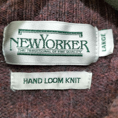 ニューヨーカー NEWYORKER HAND LOOM KNIT ケーブル編み メランジ ウールニット メンズ JPN:L