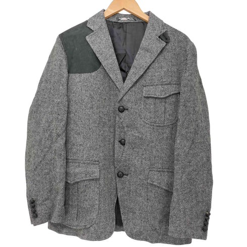 ザスコッチハウス The Scotch House 切替 ヘリンボーンツイル バスケットボタン 3B テーラードジャケット メンズ JPN:M