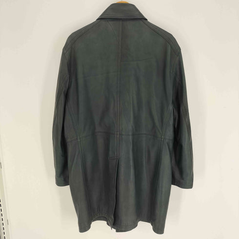 インターメッツォ INTERMEZZO 羊革 シープスキン 比翼ボタン レザー ハーフ コート メンズ LL