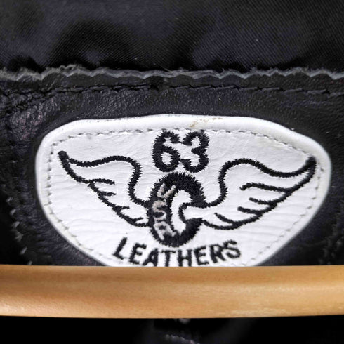 63 LEATHERS リアルレザー ファー ダブルライダースジャケット メンズ JPN:XS