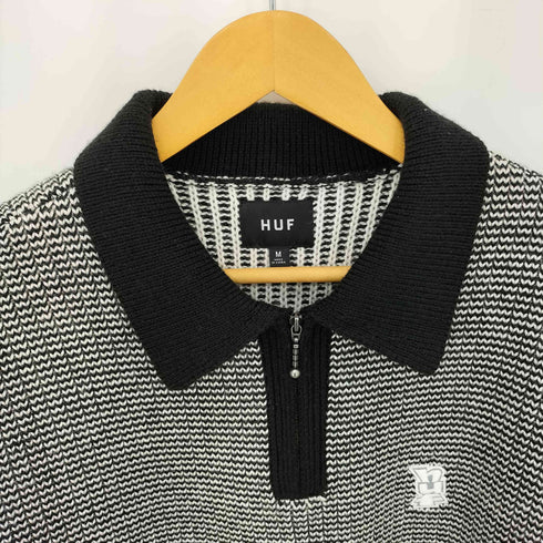 ハフ HUF MEGABLAST TWO TONE WAFFLE SWEATER メガブラスト ツートーン ワッフル ハーフジップ ニット セーター メンズ M