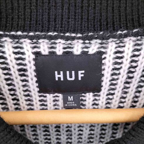 ハフ HUF MEGABLAST TWO TONE WAFFLE SWEATER メガブラスト ツートーン ワッフル ハーフジップ ニット セーター メンズ M