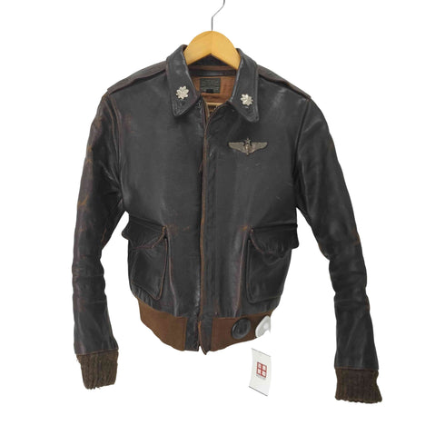 リアルマッコイズ REAL McCoyS J.A.DUBOW MFG コの字留め TALONジップ ピンバッチ A-2 レザージャケット Contract 1755 メンズ 40