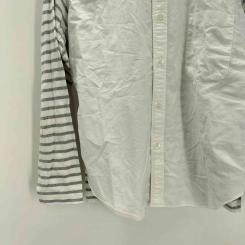 コムデギャルソンオム COMME des GARCONS HOMME AD2010 11SS ボーダーカットソー ドッキング L/S ボタンダウン シャツ メンズ JPN:S