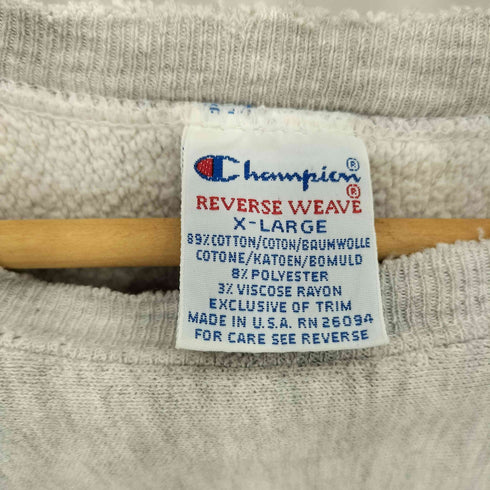 チャンピオン Champion 90s リメイク REVERSE WEAVE リバースウィーブ 刺繍タグ SOUTH DAKOTA 95 STATE 三段プリント クルーネックスウェット トレーナー レディース XL