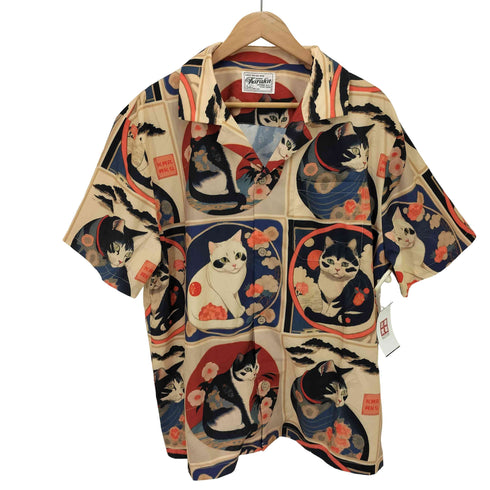 karaku 猫 総柄アロハシャツ メンズ JPN:XL