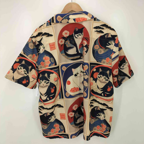karaku 猫 総柄アロハシャツ メンズ JPN:XL