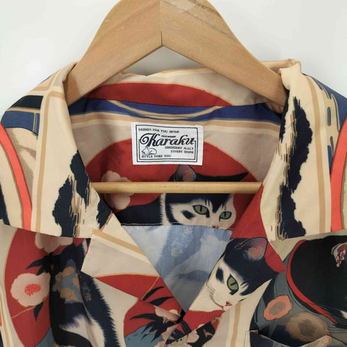karaku 猫 総柄アロハシャツ メンズ JPN:XL