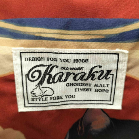 karaku 猫 総柄アロハシャツ メンズ JPN:XL