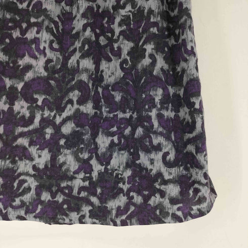 パドカレ pas de calais ウール総柄プリント タックフレアスカート レディース 36