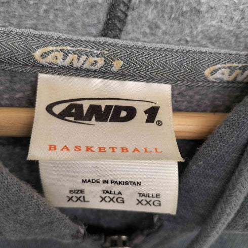 AND1 バスケットボール 刺繍 ジップアップ パーカー メンズ JPN:XXL