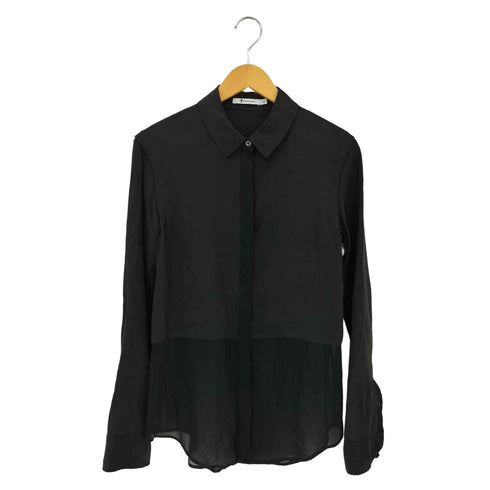 ティーバイアレキサンダーワン T by Alexander Wang シアードッキング シルクレギュラーカラー 長袖シャツ レディース S