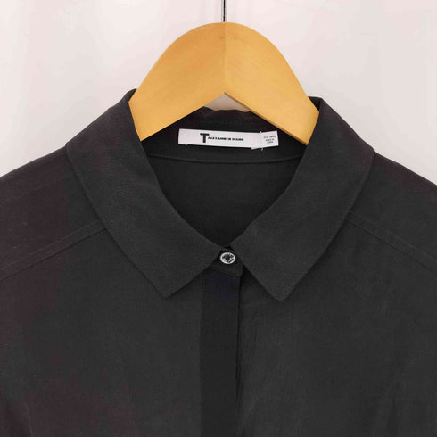 ティーバイアレキサンダーワン T by Alexander Wang シアードッキング シルクレギュラーカラー 長袖シャツ レディース S