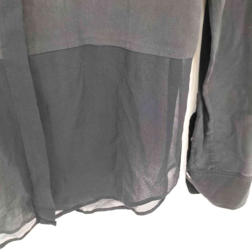 ティーバイアレキサンダーワン T by Alexander Wang シアードッキング シルクレギュラーカラー 長袖シャツ レディース S