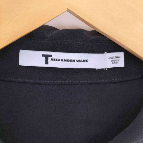 ティーバイアレキサンダーワン T by Alexander Wang シアードッキング シルクレギュラーカラー 長袖シャツ レディース S