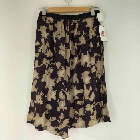 パドカレ pas de calais レーヨン総柄プリント プリーツスカート レディース 38