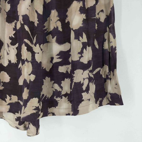 パドカレ pas de calais レーヨン総柄プリント プリーツスカート レディース 38