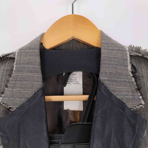 ノゾミイシグロ NOZOMI ISHIGURO 異素材切替 ほつれデザイン2Bテーラードジャケット セットアップ メンズ SMALL