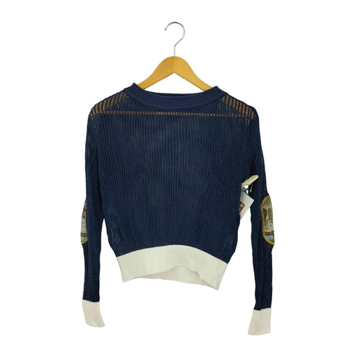 CaNARI スカーフエルボーパッチ ローゲージシルクニットセーター domestic レディース