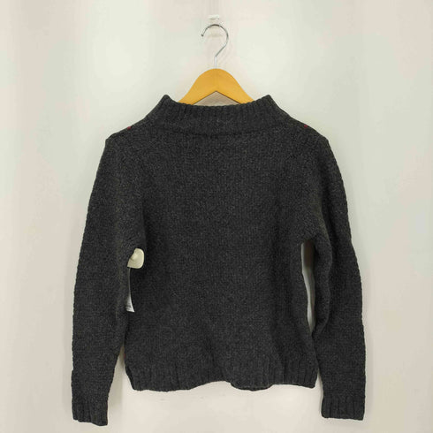 フレッドペリー FRED PERRY アーガイル柄 リボンデザイン モックネック ニットセーター レディース UK:10