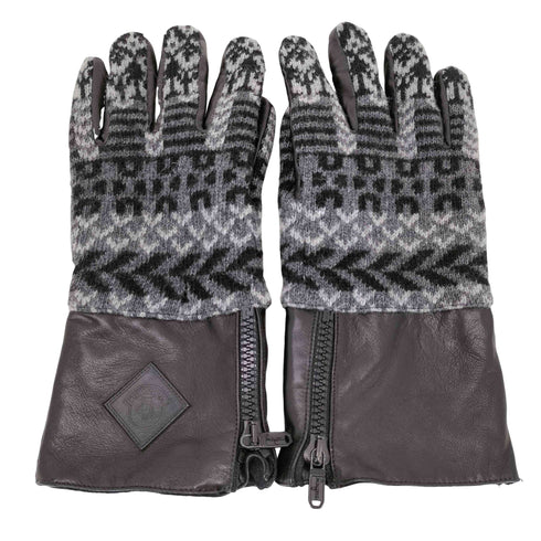 モンクレール MONCLER レザー切替 ニットグローブ メンズ