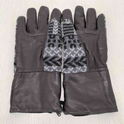 モンクレール MONCLER レザー切替 ニットグローブ メンズ