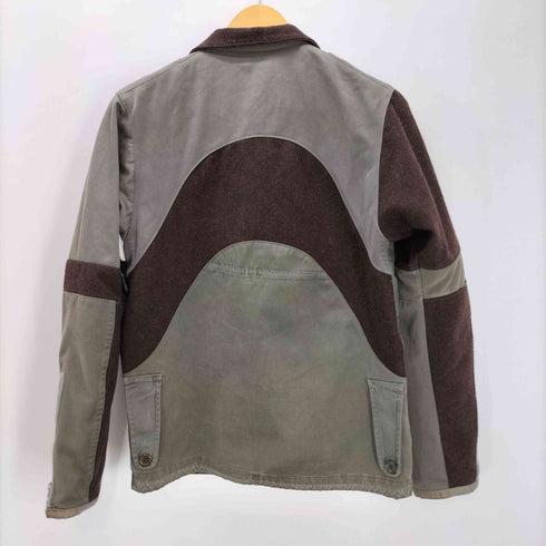 masterkey ×ink ビンテージディテール 袖ririジップ 素材切り替え 異素材 再構築 ミリタリー リメイク ジップアップ ライダース ジャケット ブルゾン メンズ 1