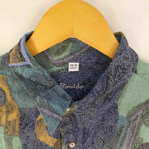 Rinaldo ペイズリー 幾何学 総柄 胸ポケット ワイドシルエット シャツ メンズ import:XL