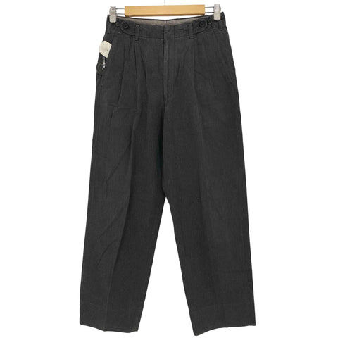 コムデギャルソンオム COMME des GARCONS HOMME 80s AD表記無 金文字タグ archive カスリ 2タック コットン センタープレス ワイド テーパード スラックス メンズ JPN:M