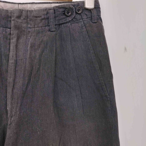 コムデギャルソンオム COMME des GARCONS HOMME 80s AD表記無 金文字タグ archive カスリ 2タック コットン センタープレス ワイド テーパード スラックス メンズ JPN:M