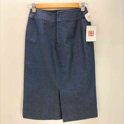 バーバリーロンドン BURBERRY LONDON 裏地ノバチェック コットン ウレタン ストレッチ タイト マキシ デニム スカート レディース 38