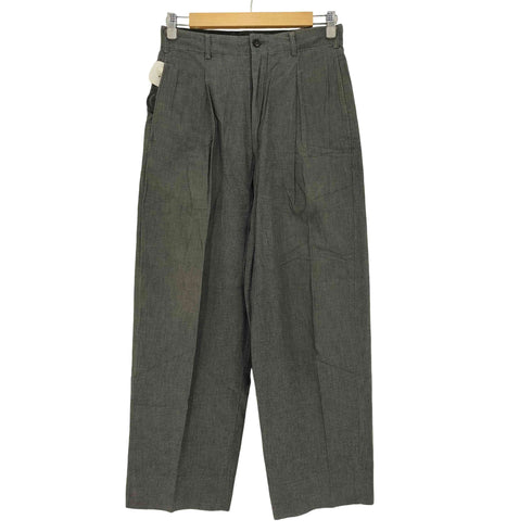 コムデギャルソンオム COMME des GARCONS HOMME 80-90s archive 金文字タグ カスリ 1タック コットン センタープレス ワイド テーパード スラックス メンズ JPN:M
