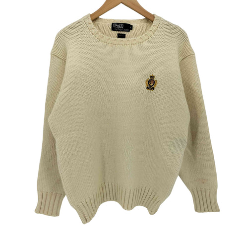 ポロバイラルフローレン Polo by RALPH LAUREN 90S ロゴ刺繍 リブ編み プルオーバー ニット セーター メンズ import:L
