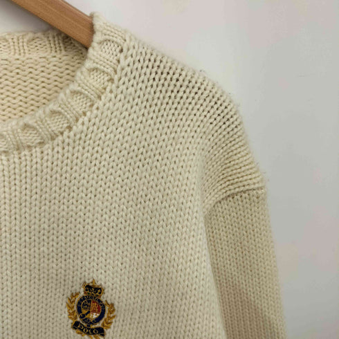 ポロバイラルフローレン Polo by RALPH LAUREN 90S ロゴ刺繍 リブ編み プルオーバー ニット セーター メンズ import:L