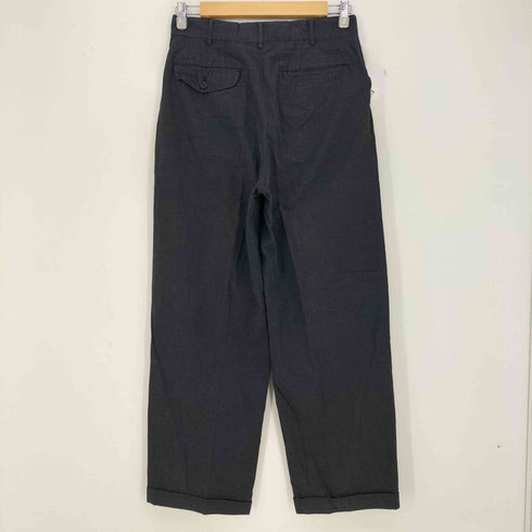 コムデギャルソンオム COMME des GARCONS HOMME 80s AD表記無 金文字タグ archive カスリ 2タック コットン センタープレス ワイド テーパード スラックス メンズ JPN:M